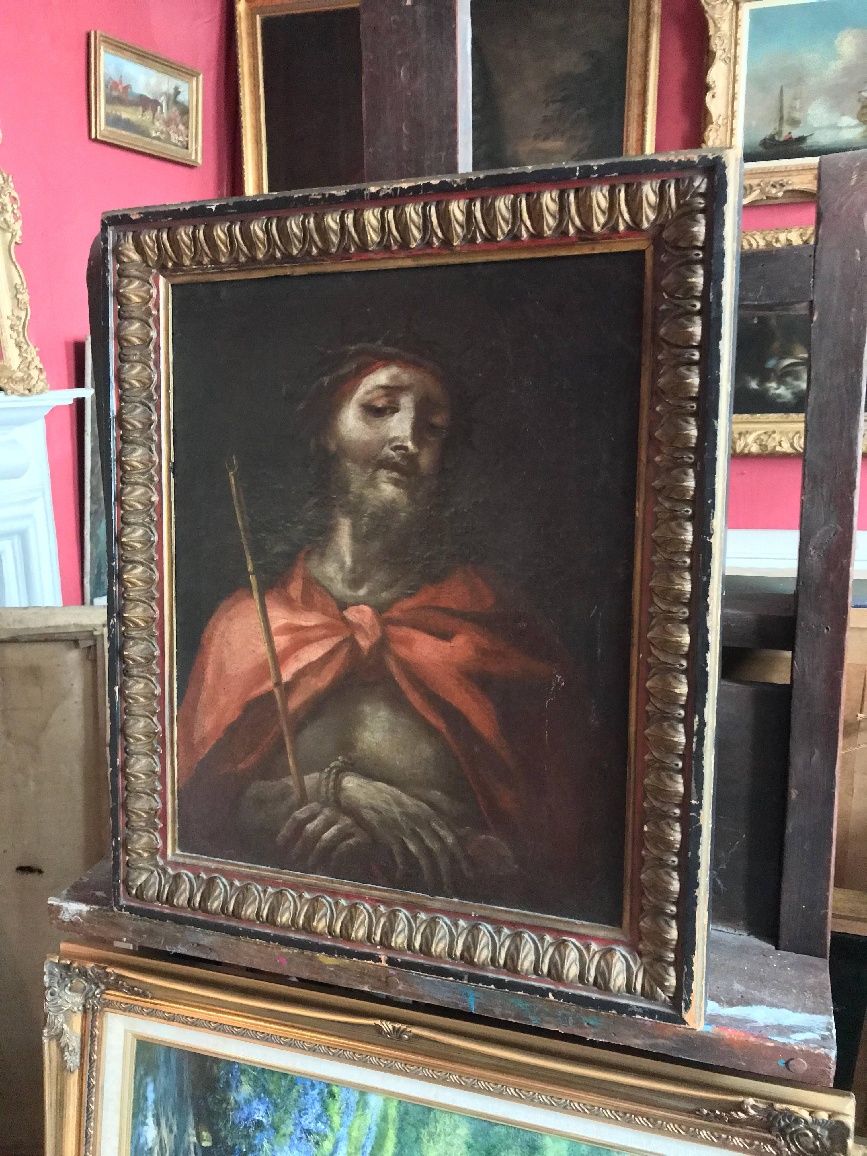 North Italian c.1600's Old Master Oil Painting - Ecce Homo Christ with Thorns 9
