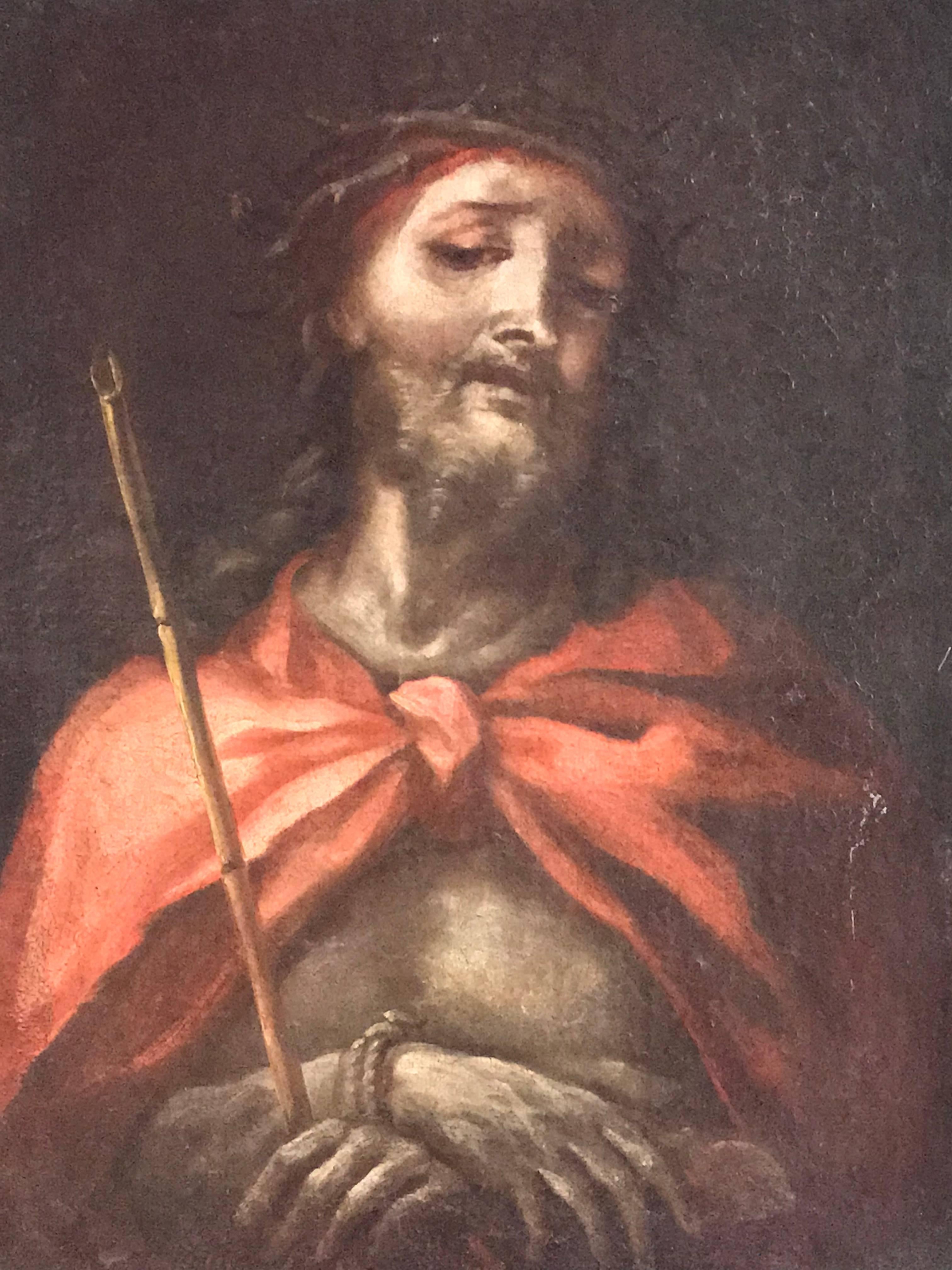 North Italian c.1600's Old Master Oil Painting - Ecce Homo Christ with Thorns 2