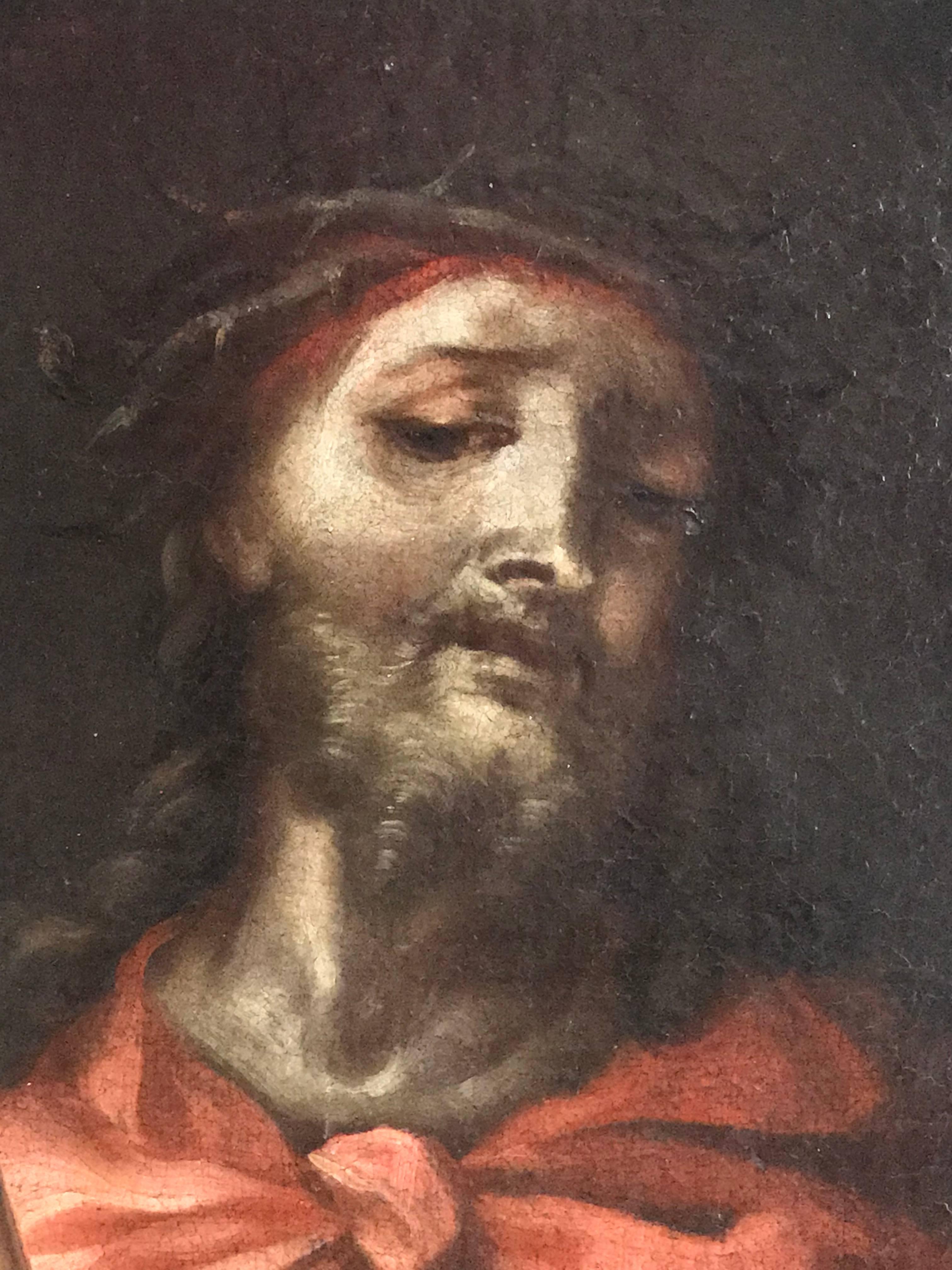 North Italian c.1600's Old Master Oil Painting - Ecce Homo Christ with Thorns 3