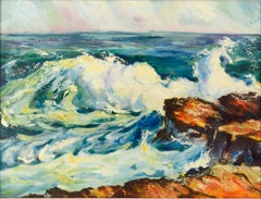 Nordkalifornische Coastal Santa Cruz County Ozeanwellen 1950 Plein Air