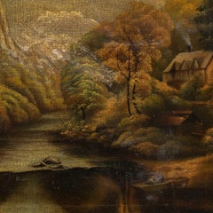 Northern European Romantic painter - 19th century river landscape rocks