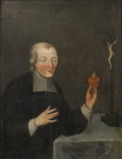Northern European School 1695 Oil - Portrait of a Jesuit Priest