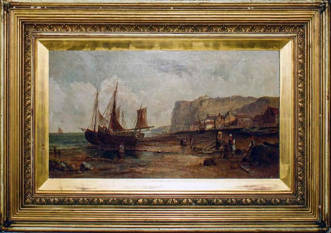 Unknown Figurative Painting - Northern French Coast Oil Painting, 19th Century, Framed, Unsigned