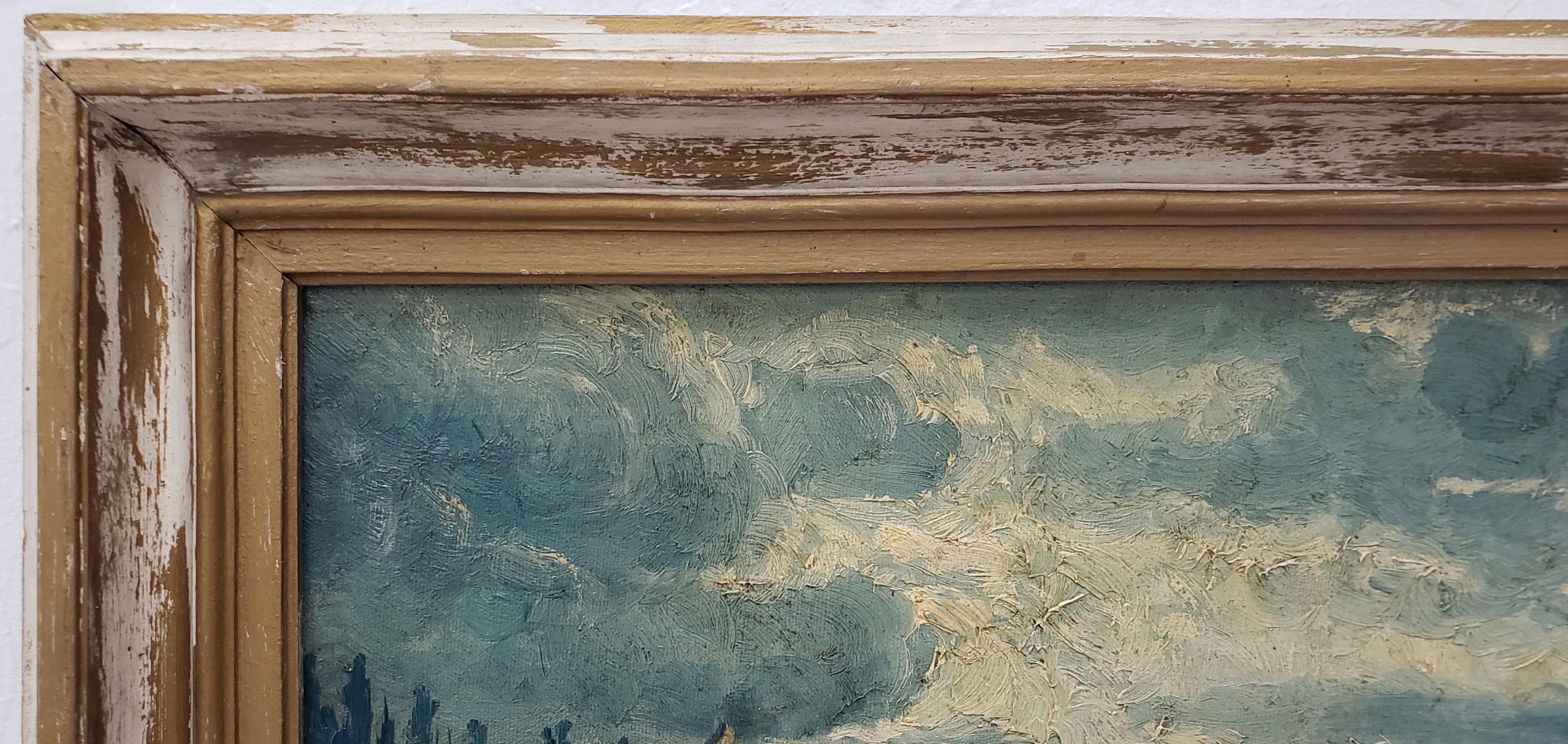 Paisaje costero agreste del noroeste Pintura al óleo de Chas R. Hall c.1924 en venta 1
