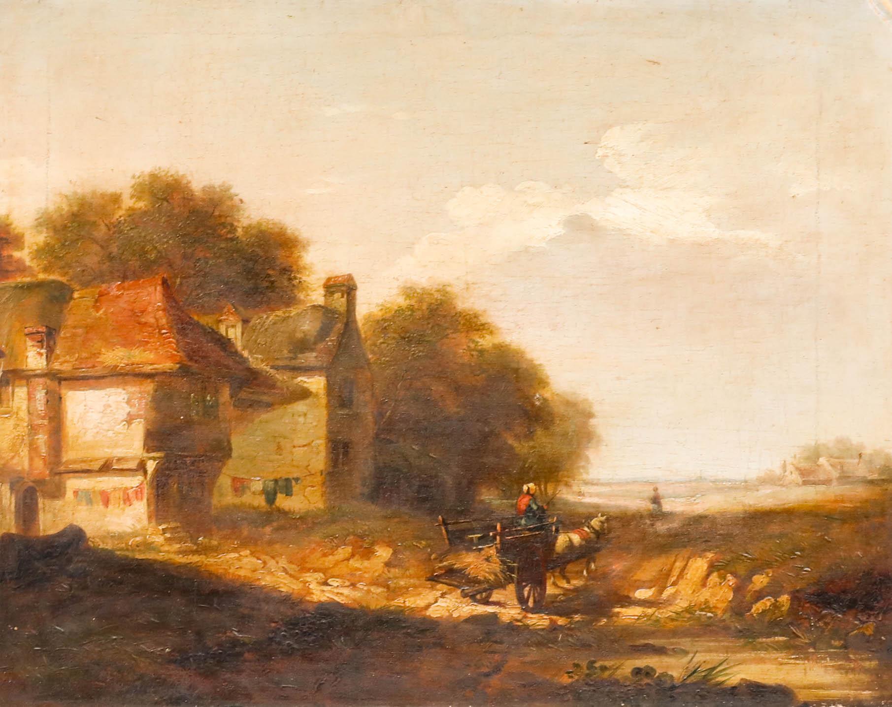 Norwich School  19th Century Oil - The Haycart - Painting by Unknown