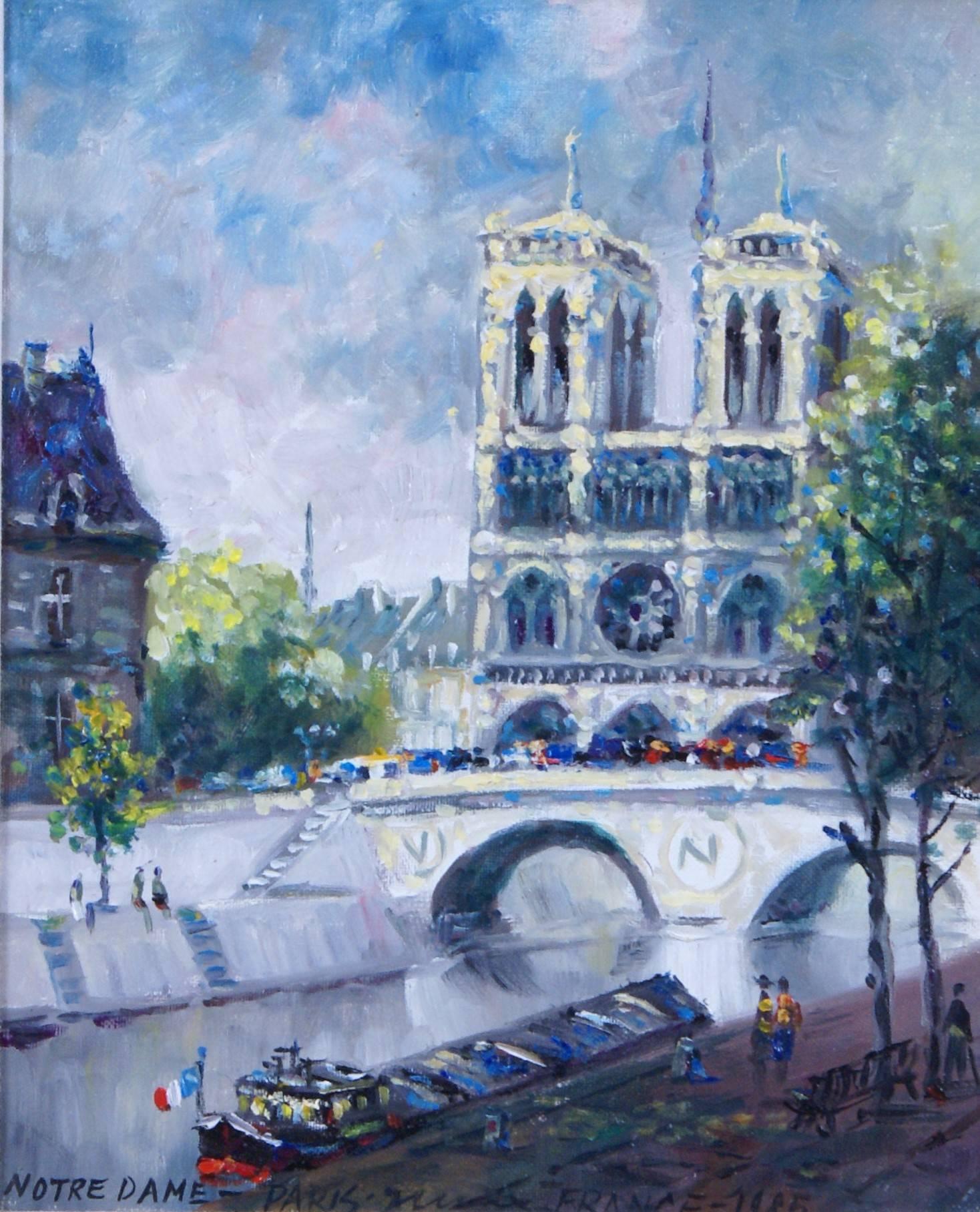 Notre Dame, Paris - Painting by Unknown