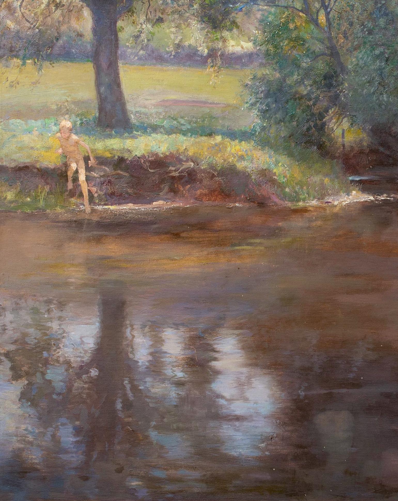 Nude Boys At A Lake, circa 1920  by Henry Thomas Jarman (1871-1956) 4