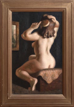 Nude Brushing Her Hair, dated 1942 by CYRIL COLE (British)