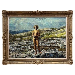 Vintage Nude Free Woman in a Rocky Mountain Landscape