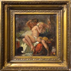 Nude Genre scene Roman feast First half 20th century Oil painting Signed Framed