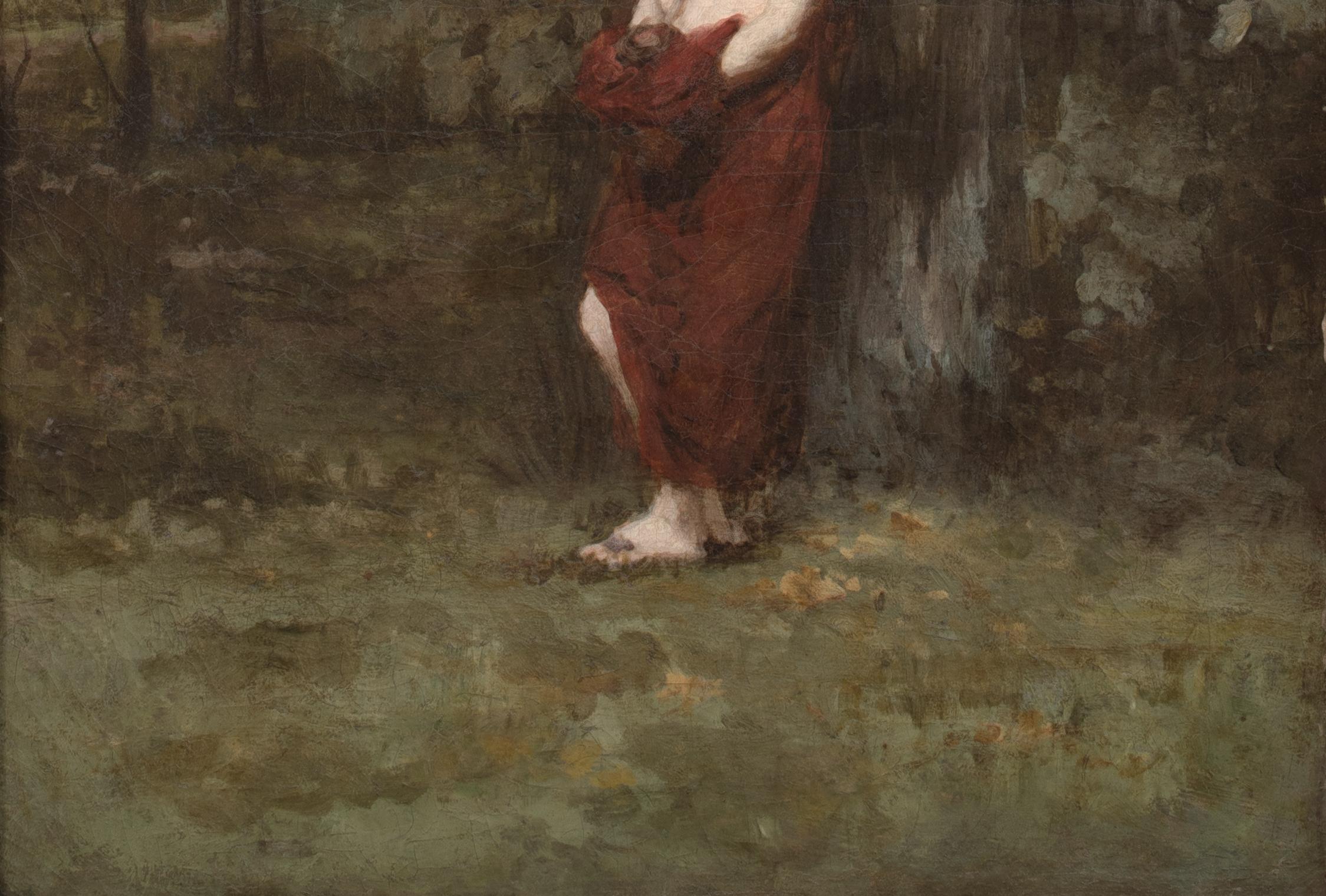 Nude Girl In A Forest 19th Century attributed to Jean-Jacques Henner (1829-1905) im Angebot 6