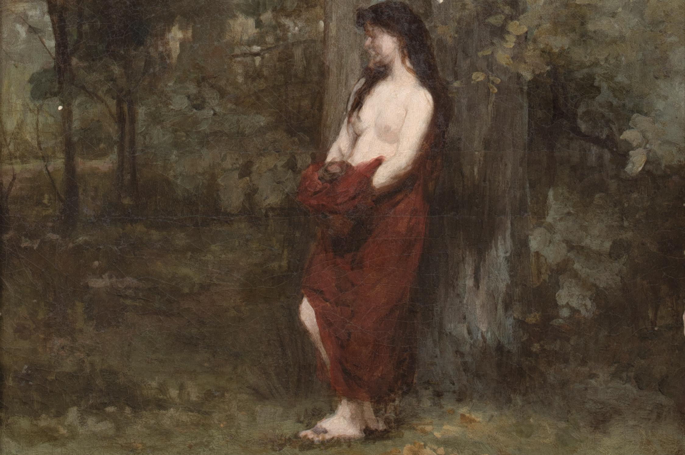 Nude Girl In A Forest 19th Century attributed to Jean-Jacques Henner (1829-1905) im Angebot 2