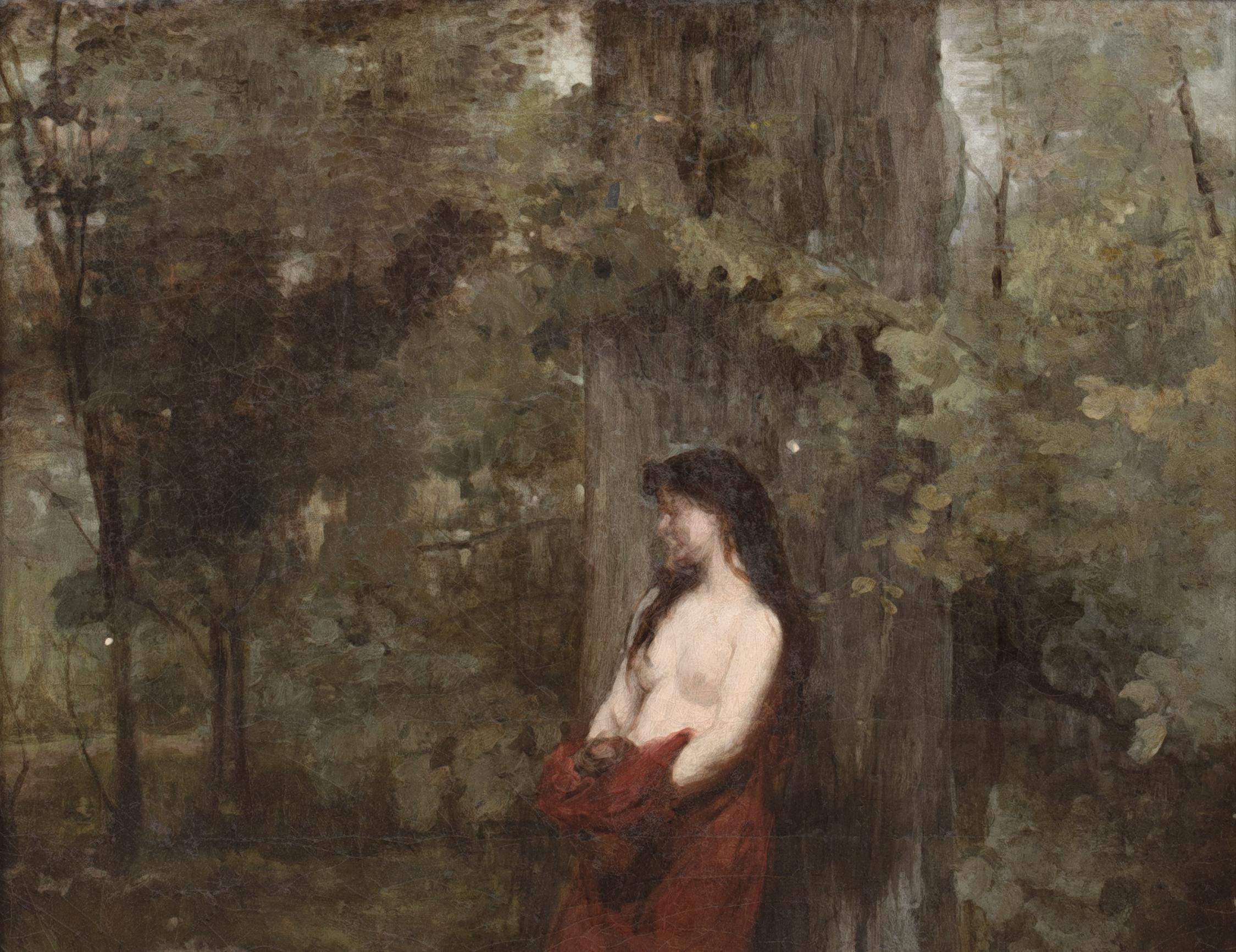 Nude Girl In A Forest 19th Century attributed to Jean-Jacques Henner (1829-1905) im Angebot 3