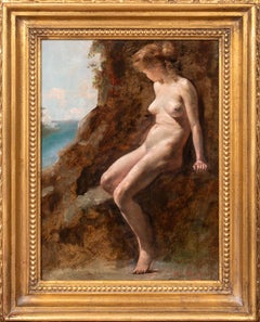 Nude Lady By The Rocks, circa 1900 by VALENTINE DAVIS (1854-1930)