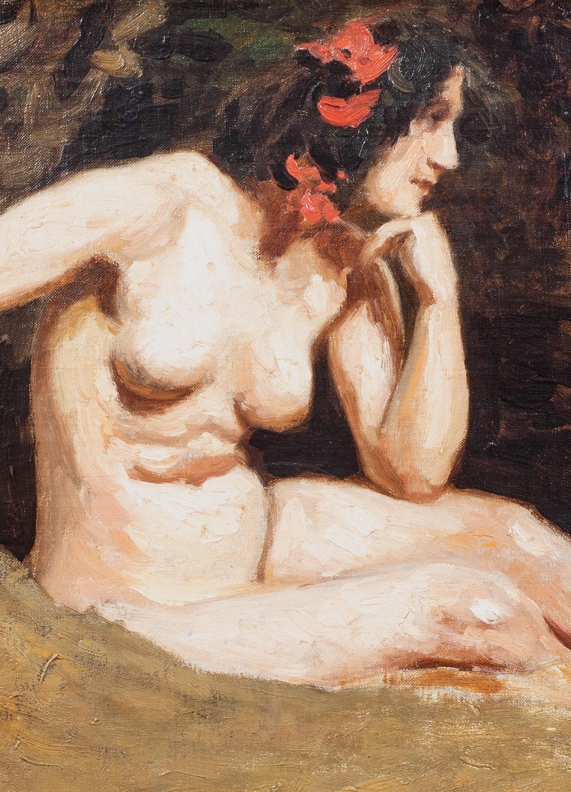 Nude Lady In A Woodland, 19th Century  by Edwin Nichol (1855-1923) 4