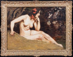 Nude Lady In A Woodland, 19th Century  by Edwin Nichol (1855-1923)