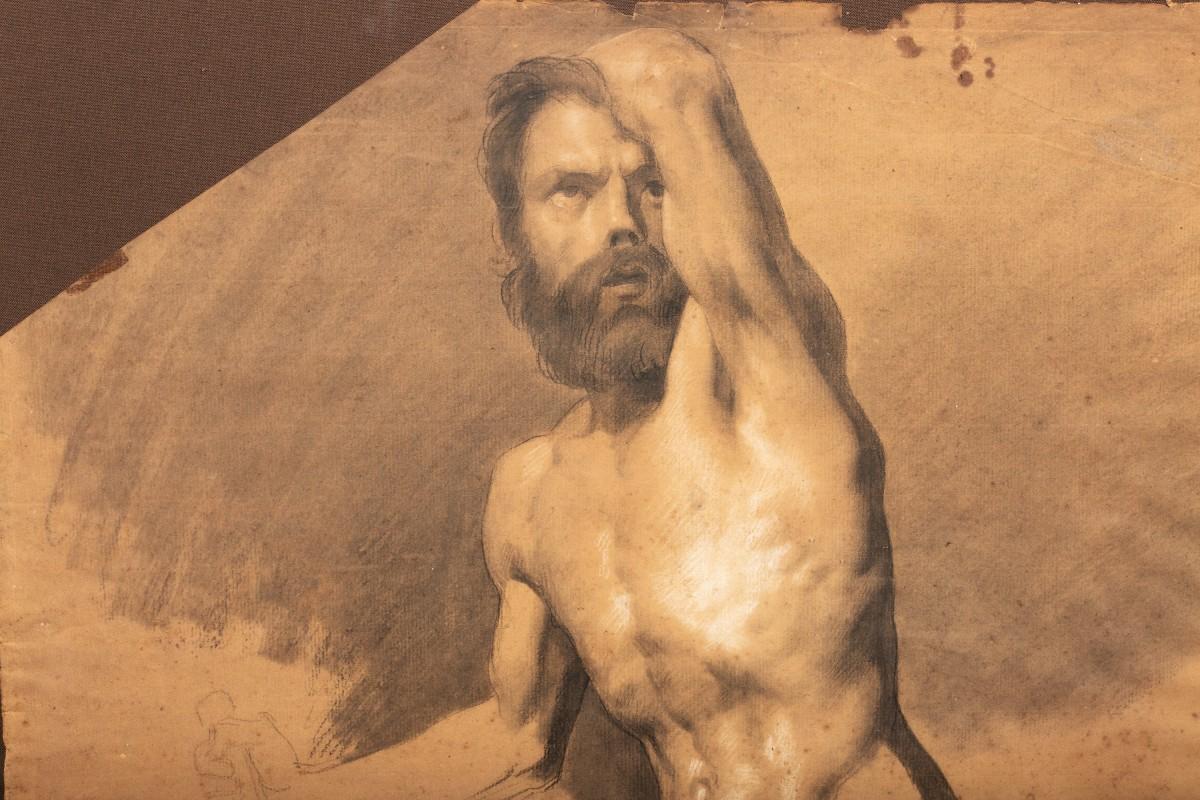 Accademia del nudo maschile - Painting di Unknown