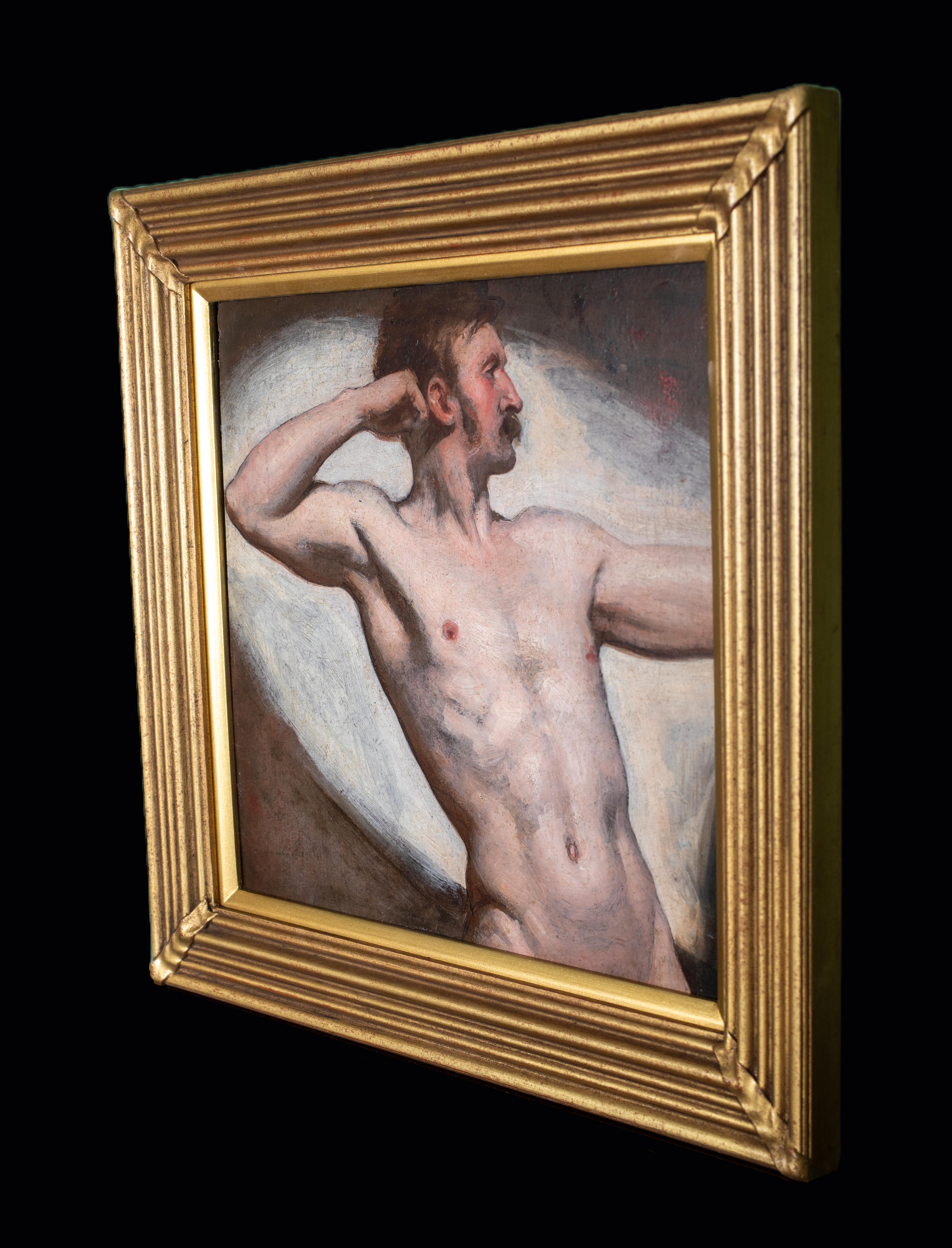 Homme nu posant en archer, 19e siècle  Daniel Maclise (1806-1870) - Painting de Unknown