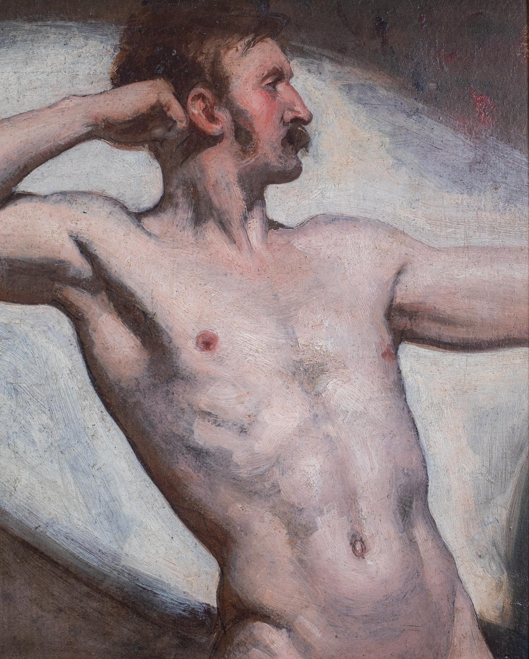 Nude Male Posing As An Archer, 19th Century  Daniel MACLISE (1806-1870) 3