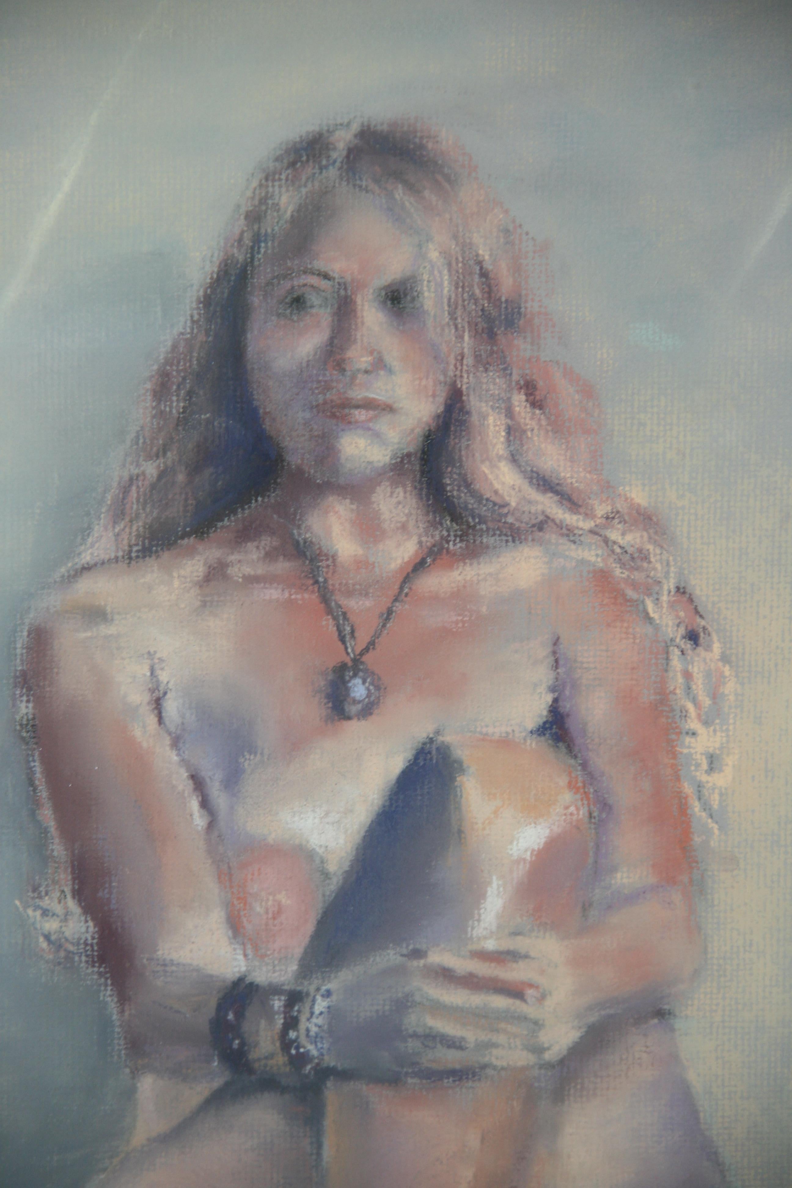 Nude Oil Pastel by Kery Vickers For Sale 7