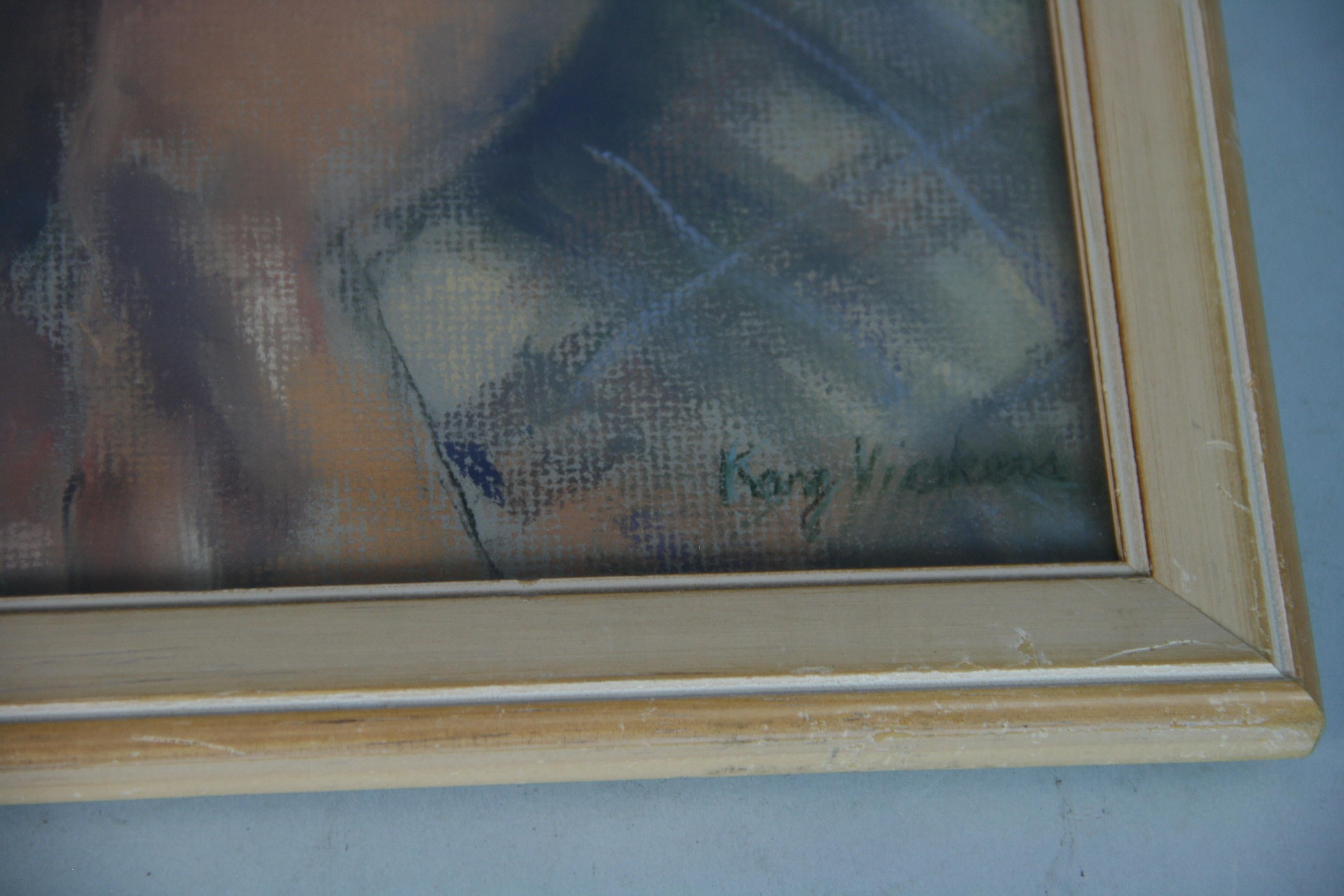 Nude Oil Pastel by Kery Vickers - Gray Nude Painting by Unknown