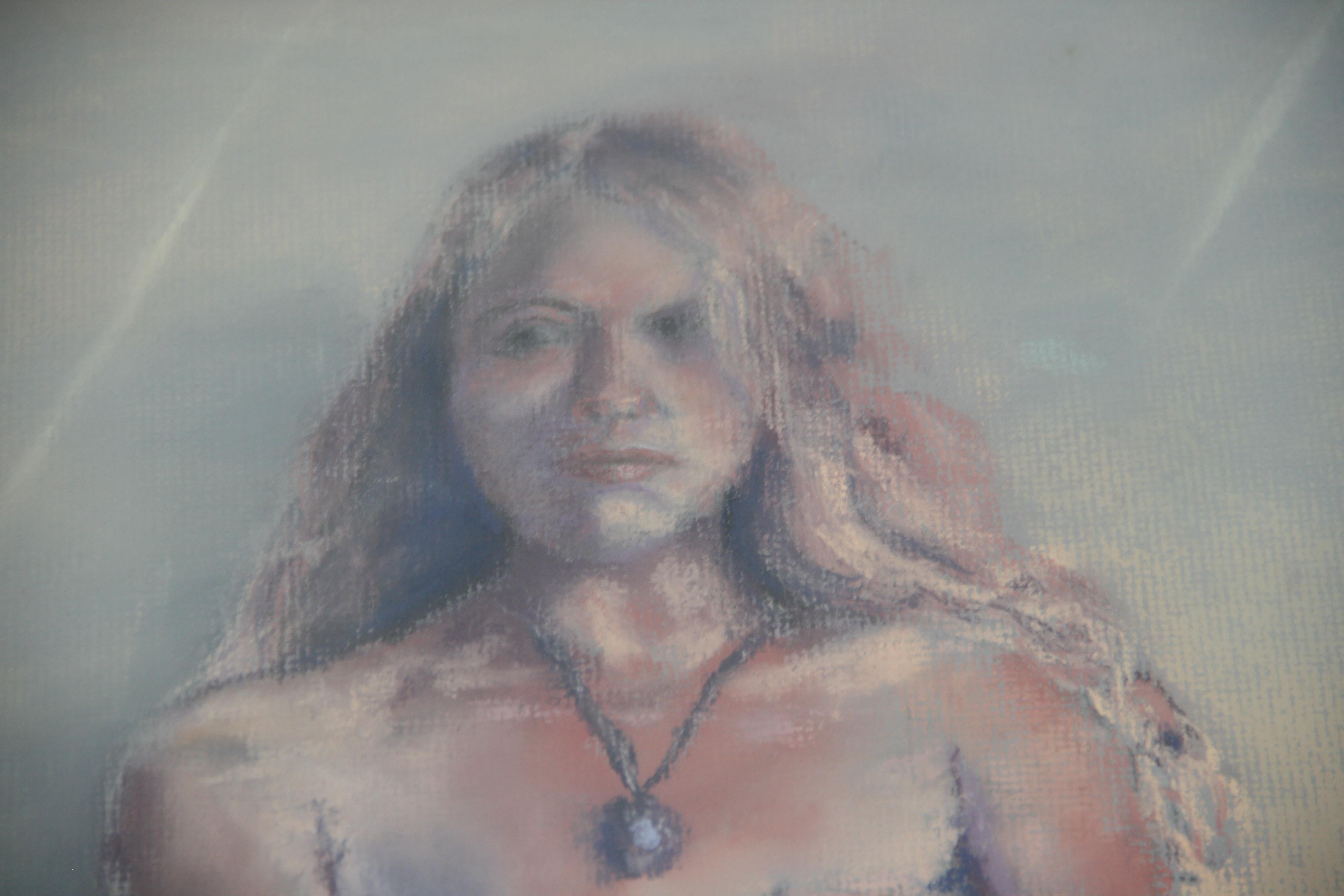 Nude Oil Pastel by Kery Vickers For Sale 1