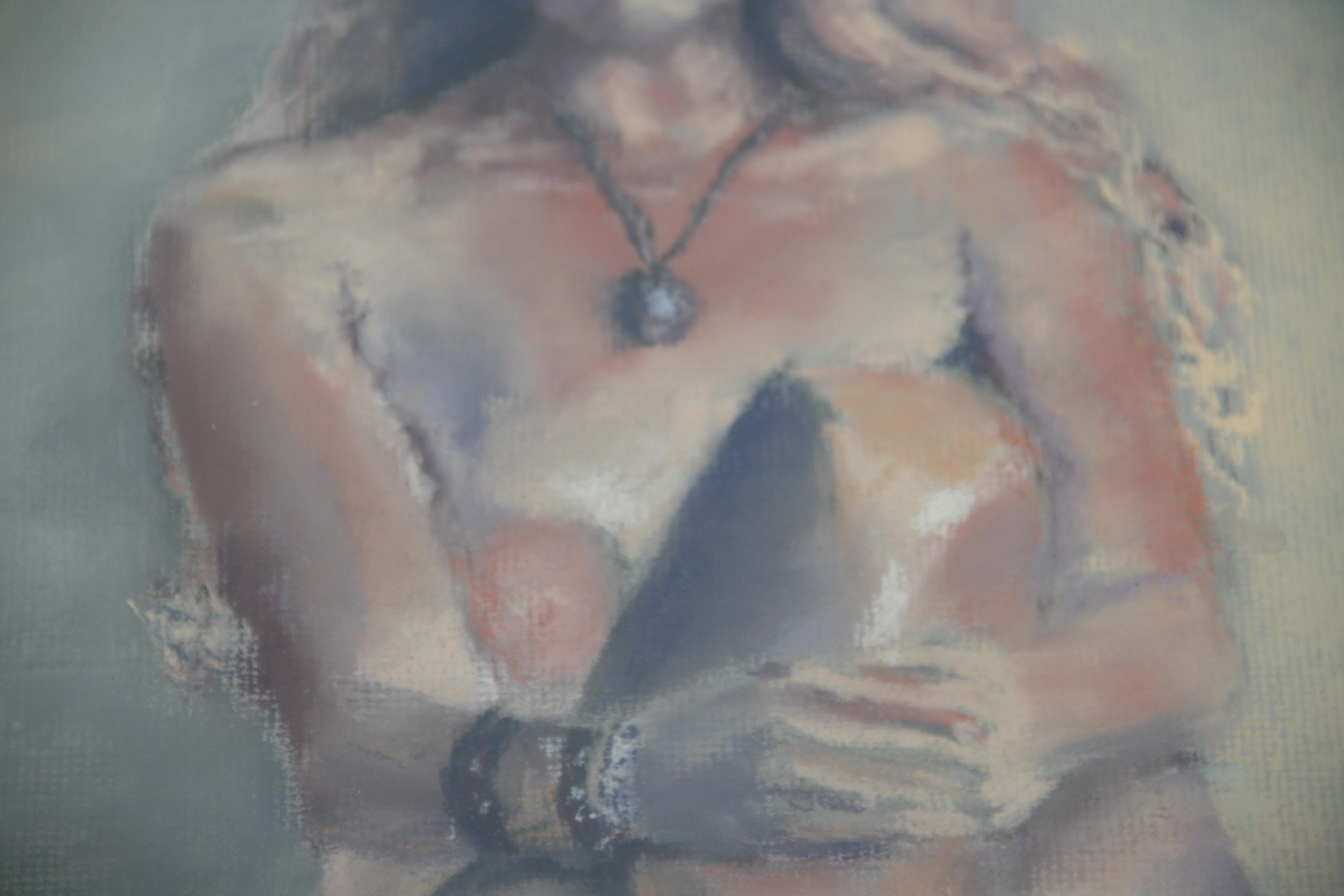 Nude Oil Pastel by Kery Vickers For Sale 2
