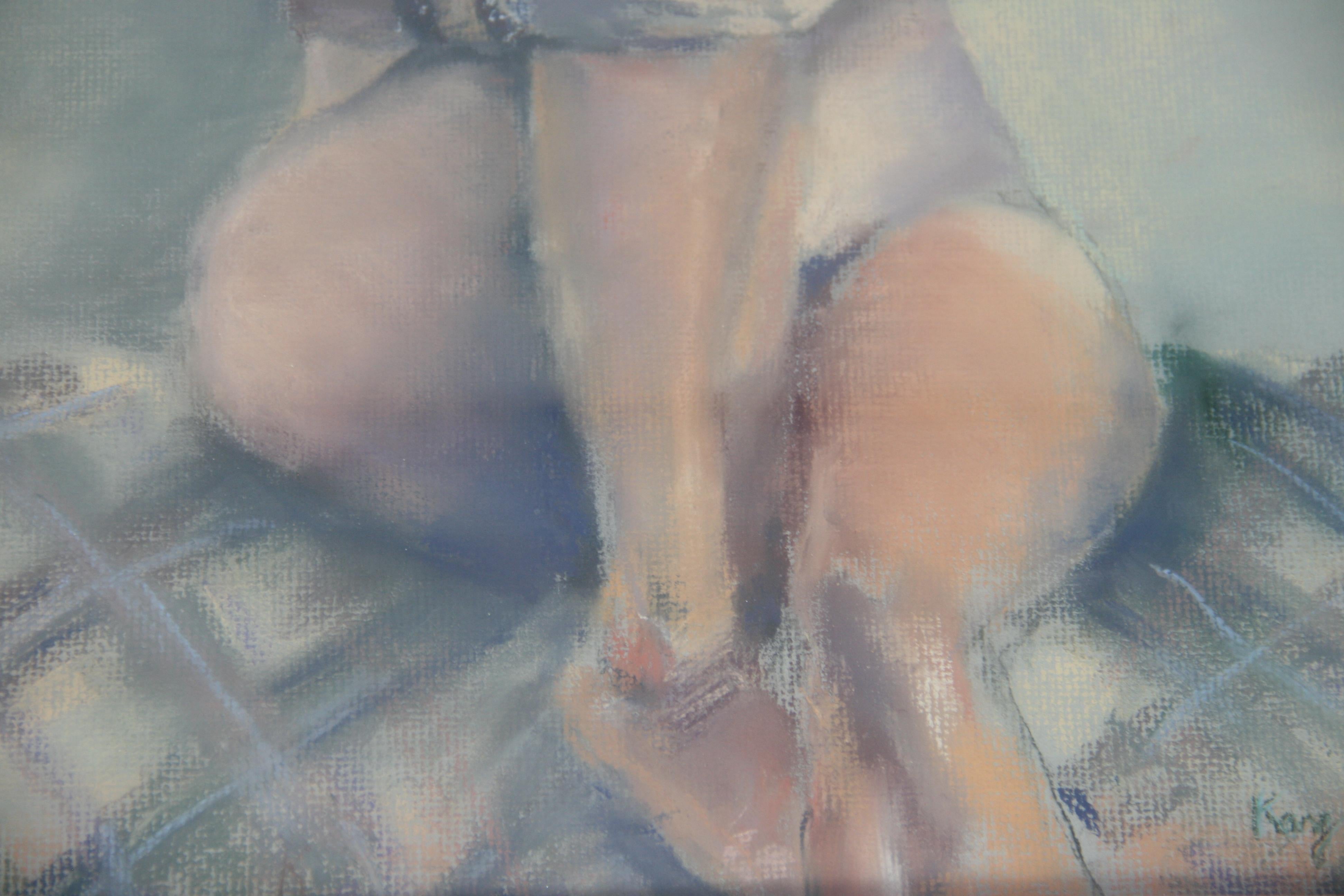 Nude Oil Pastel by Kery Vickers For Sale 3