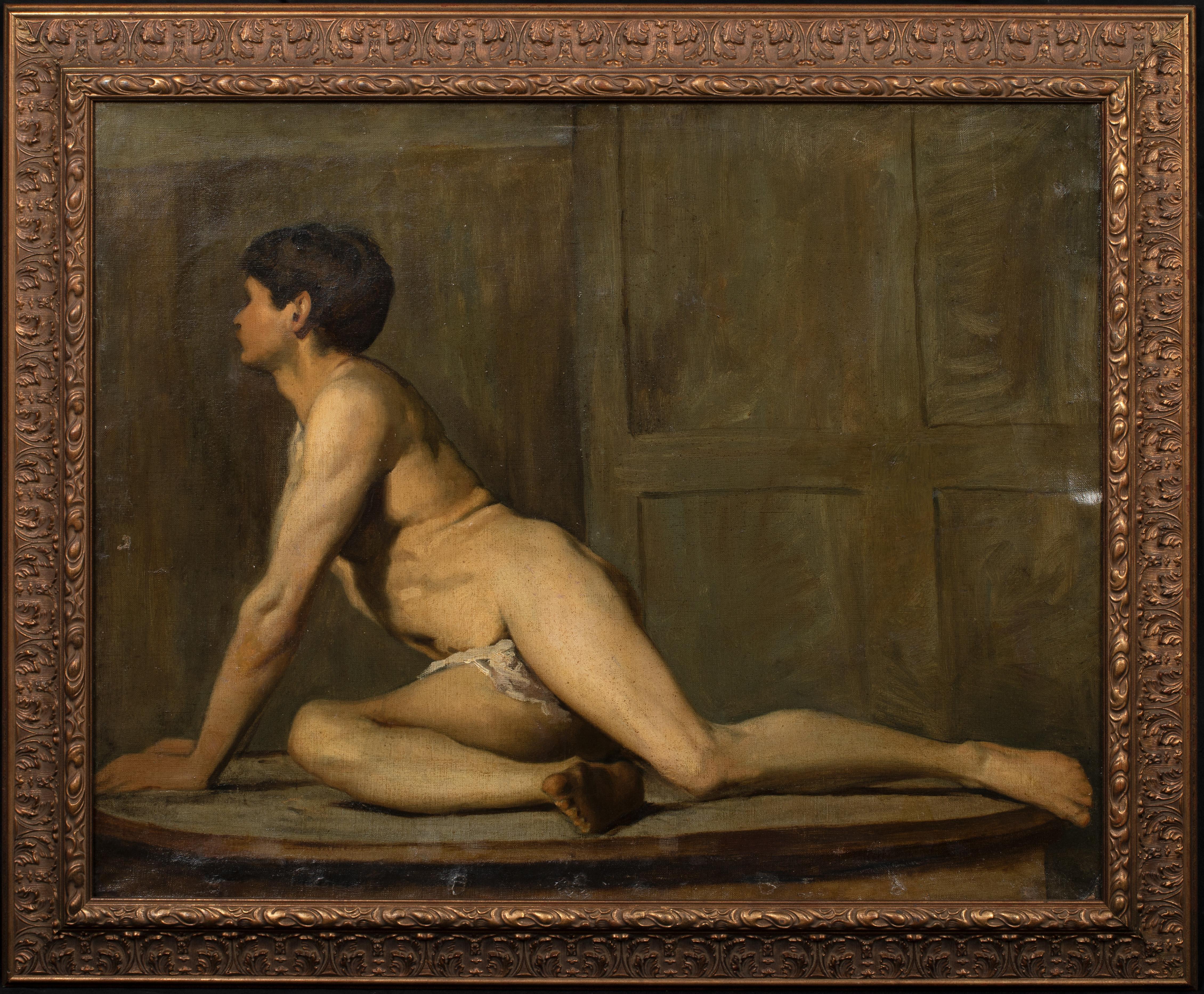 Nude Portrait Of A Boy, early 20th - Painting by Unknown
