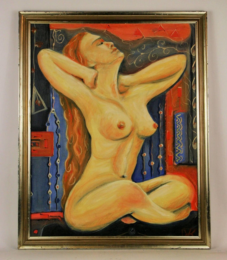 Unknown Nude Painting - Art Deco Nude Russian Figurative Painting