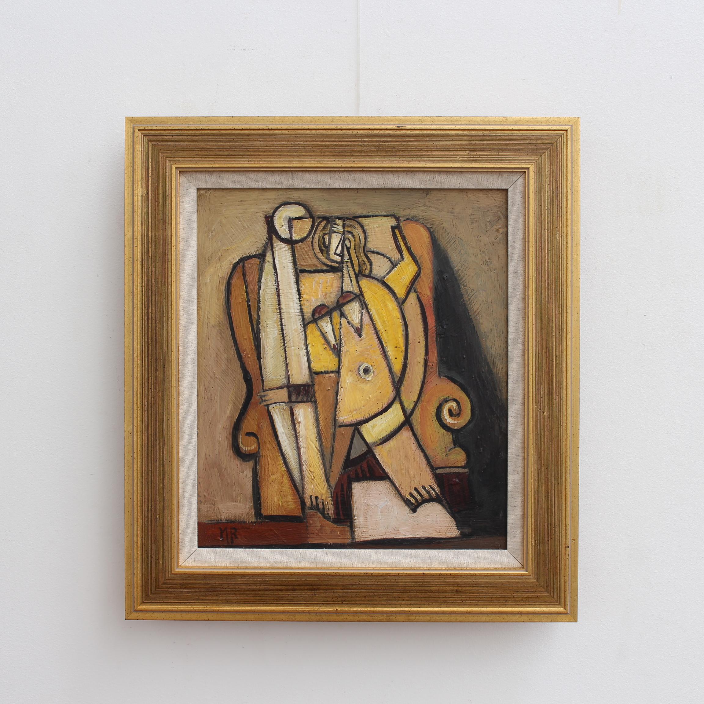 'Nude Seated on Armchair', Berlin School  - Painting by Unknown