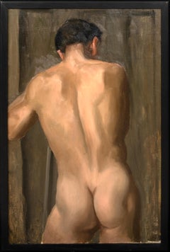 Studio di nudo di un uomo da  Inverso, inizio 20° secolo  Scuola Europea