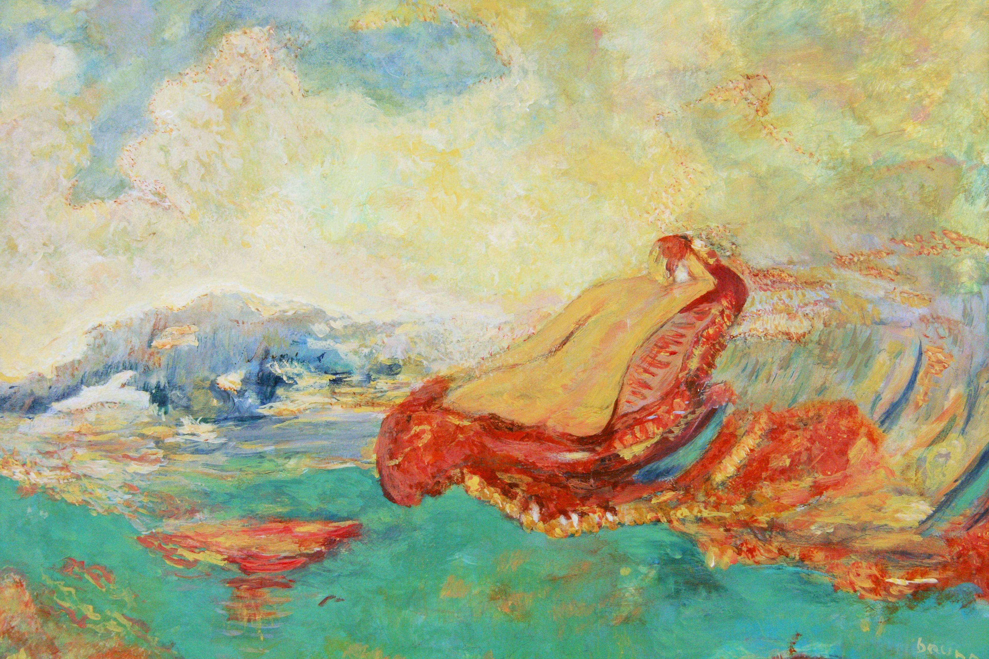 5-2738a Acrylic on artist board
Displayed in a vintage gilt  wood frame
Image size 11x15