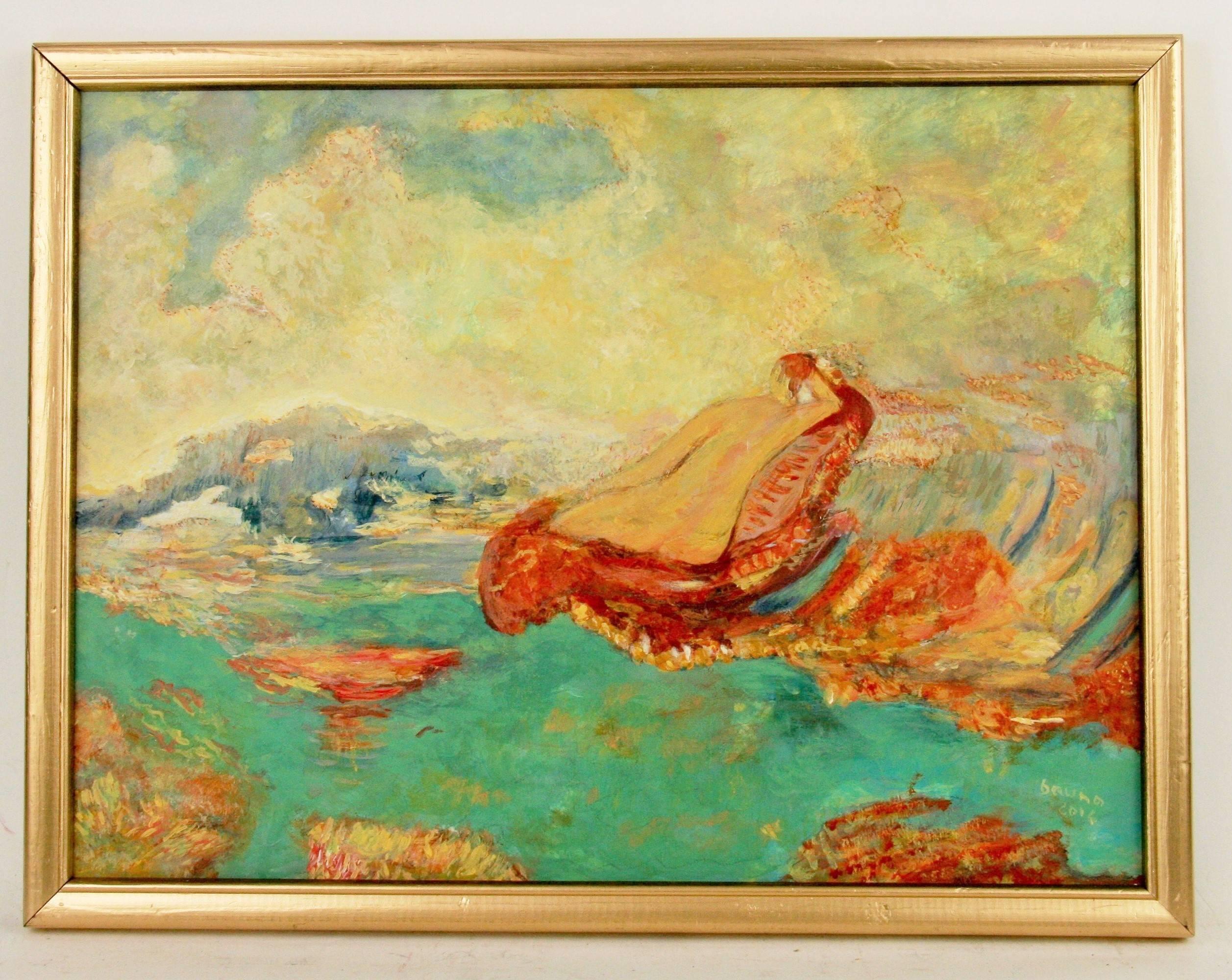 Unknown Abstract Painting - Nude Water Nymph