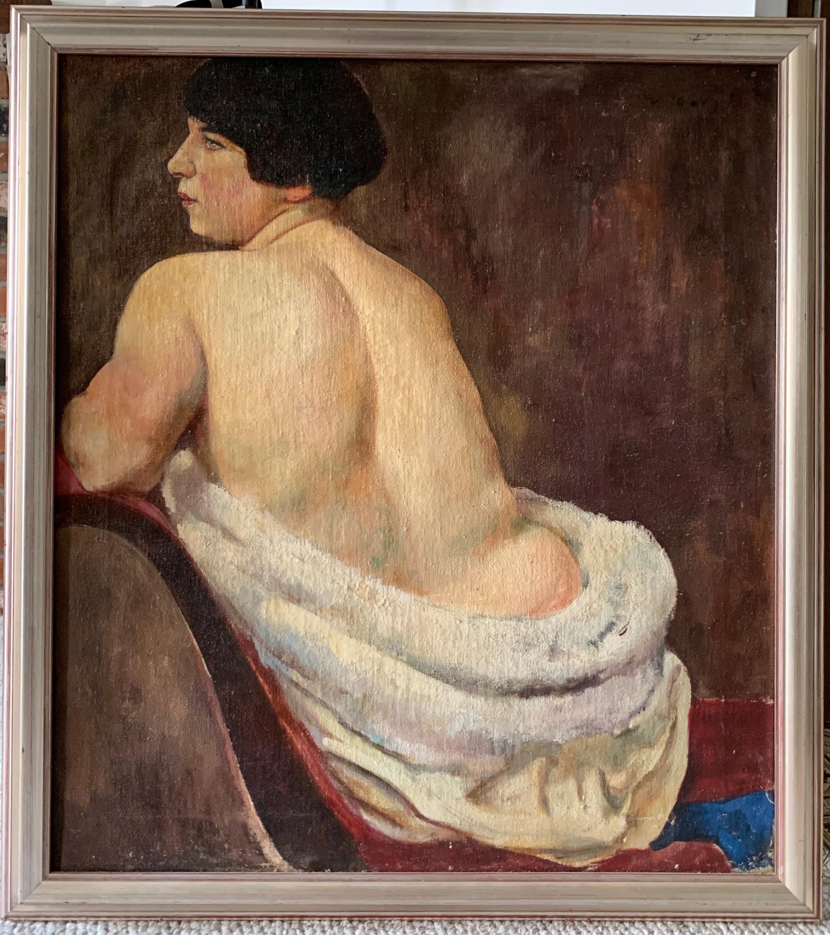 Nackte Frau – Painting von Unknown
