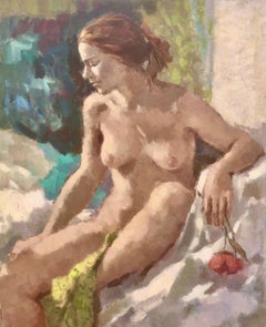 Nudo di donna dipinto olio su tela Spanish School