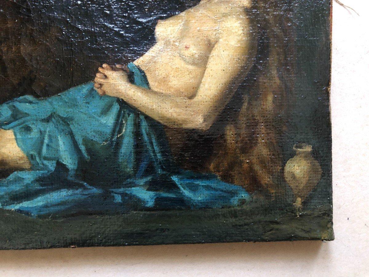 Nude woman resting, original antique oil on canvas, French Romantic School 1