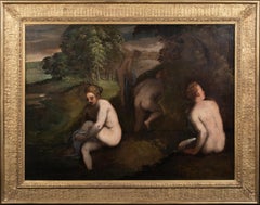 Akt, der in einer Landschaft badet, 16./17. Jahrhundert