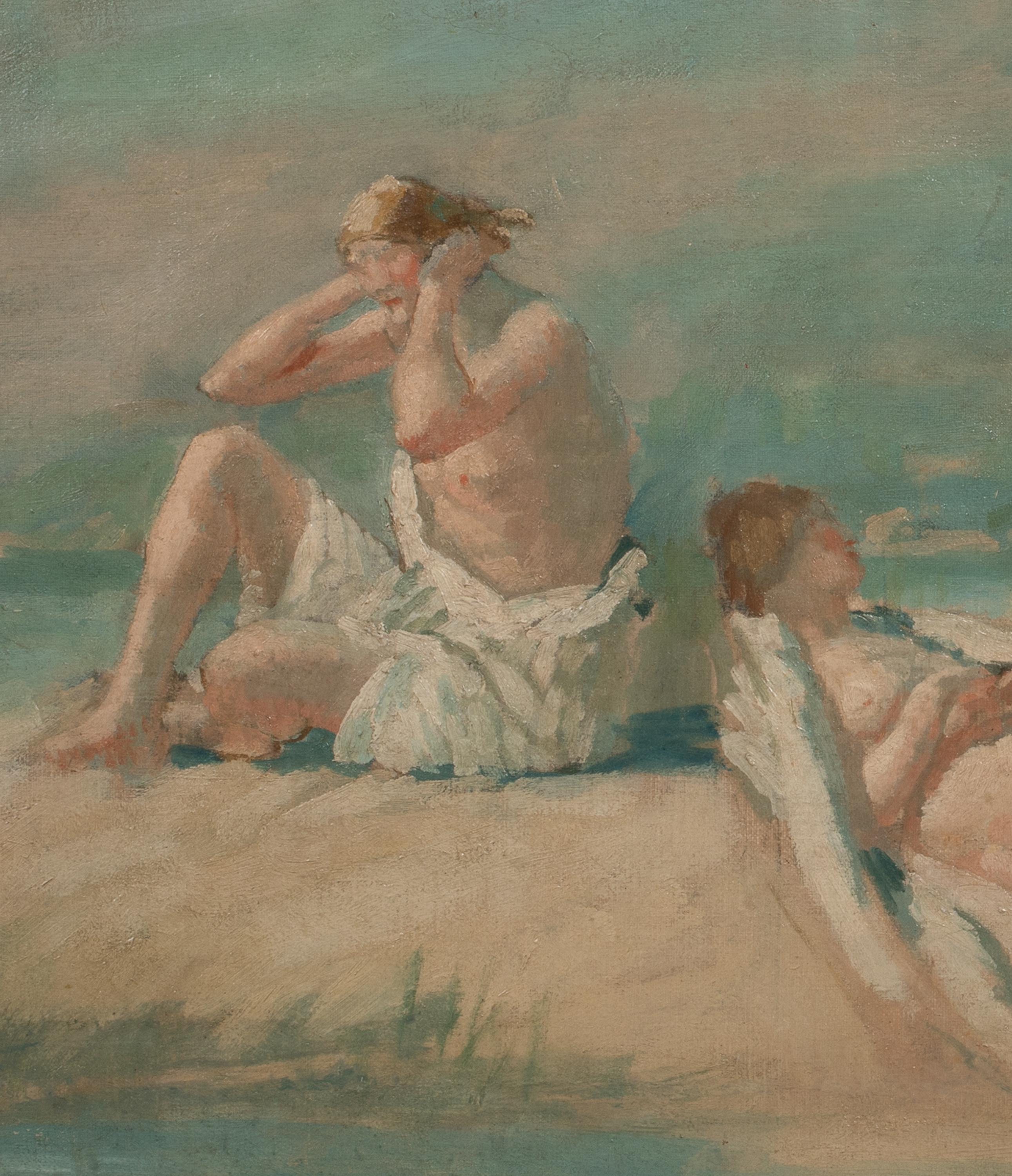 Nus prenant un bain de soleil sur une plage, 19e siècle  Cercle de PHILIP WILSON STEER en vente 7