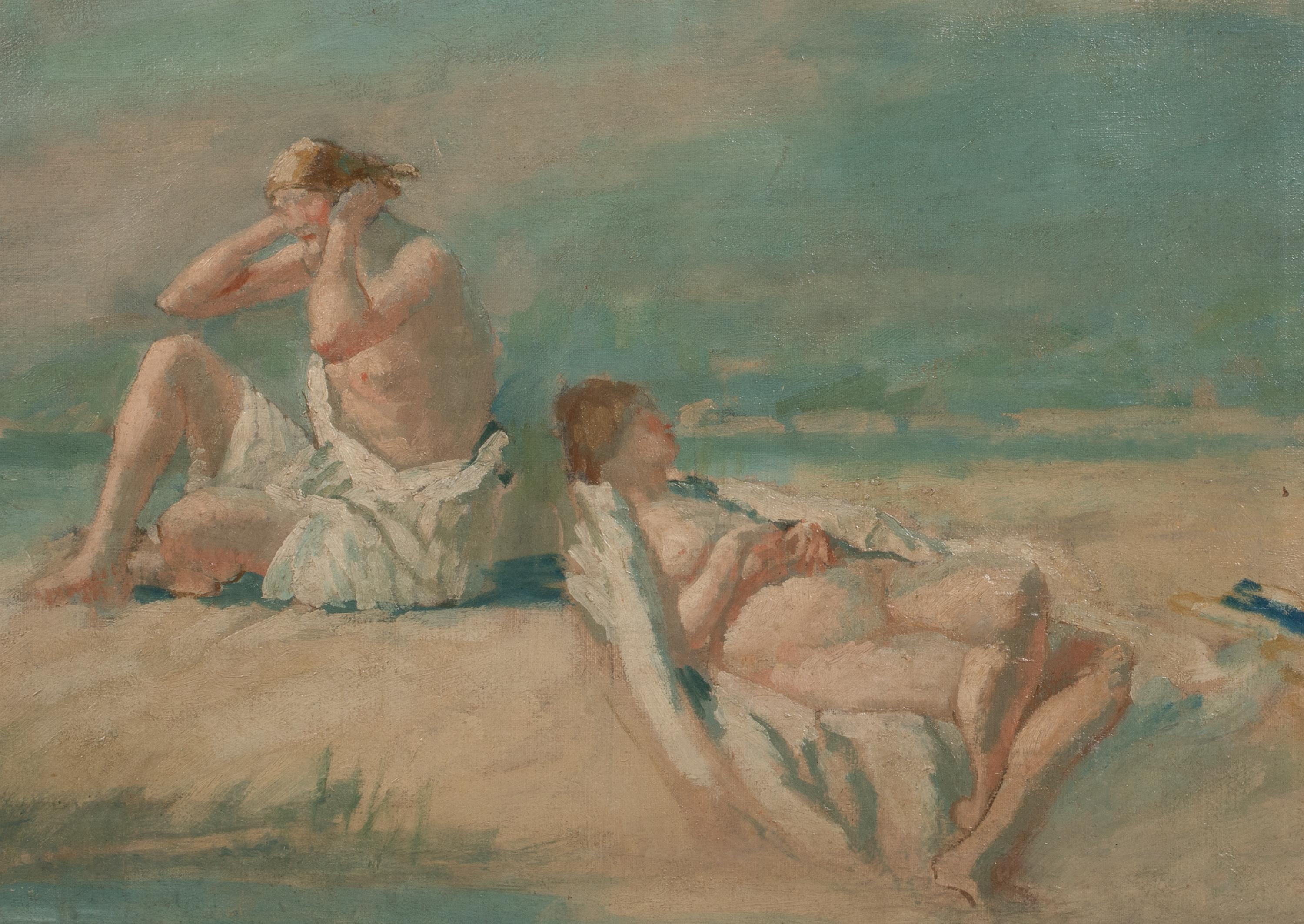 Akt beim Sonnenbaden am Strand, 19. Jahrhundert  Kreis der PHILIP WILSON STEER im Angebot 2