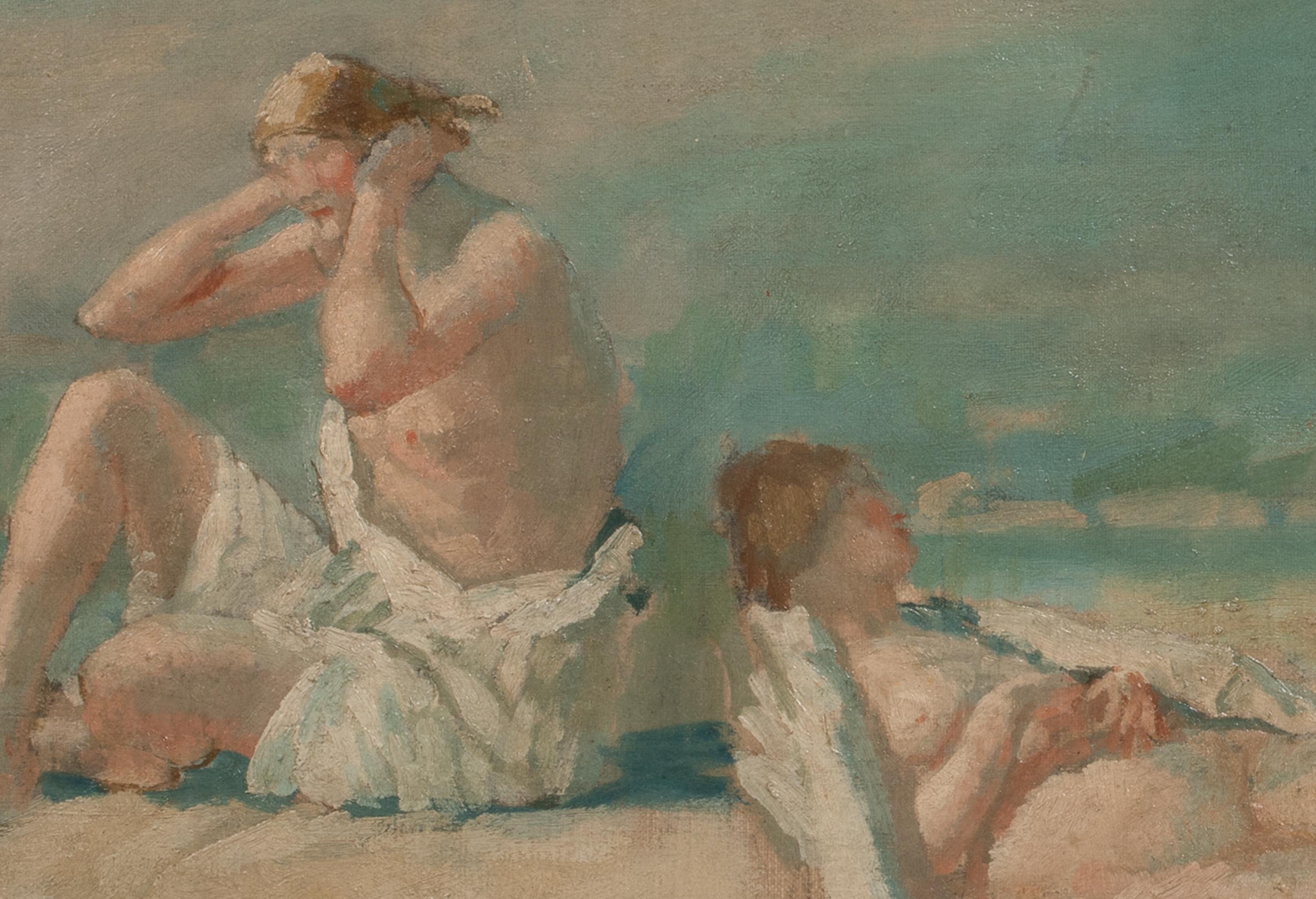 Akt beim Sonnenbaden am Strand, 19. Jahrhundert  Kreis der PHILIP WILSON STEER im Angebot 4