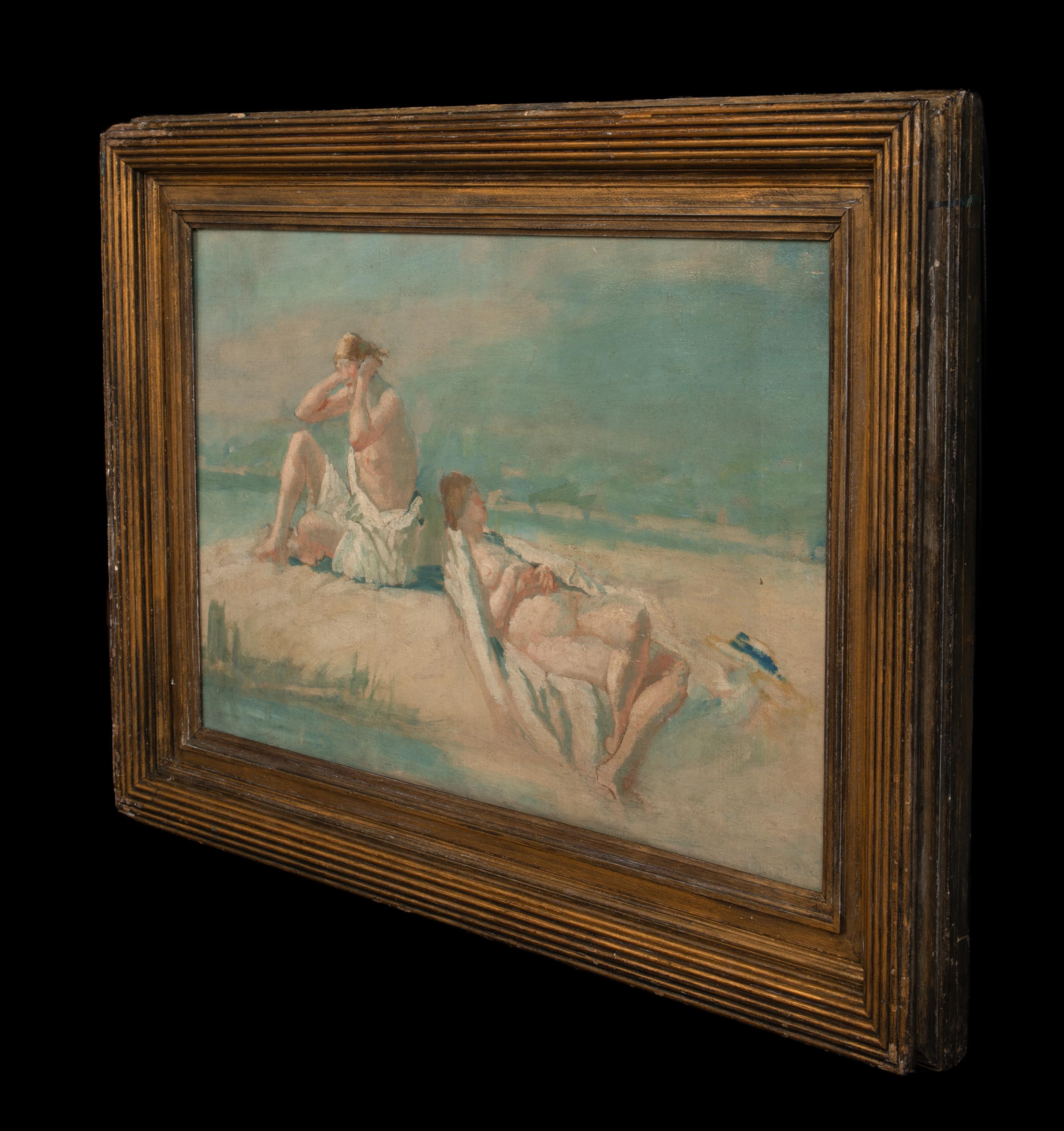 Nus prenant un bain de soleil sur une plage, 19e siècle  Cercle de PHILIP WILSON STEER en vente 5