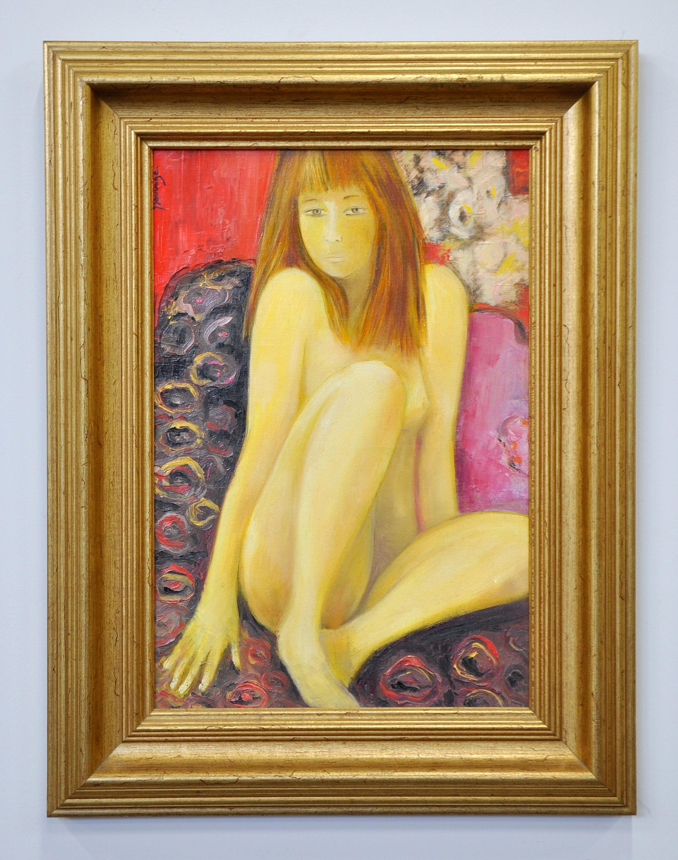 Unknown Figurative Painting - Nue Sauvage, Nude Girl, Oil Painting on Canvas