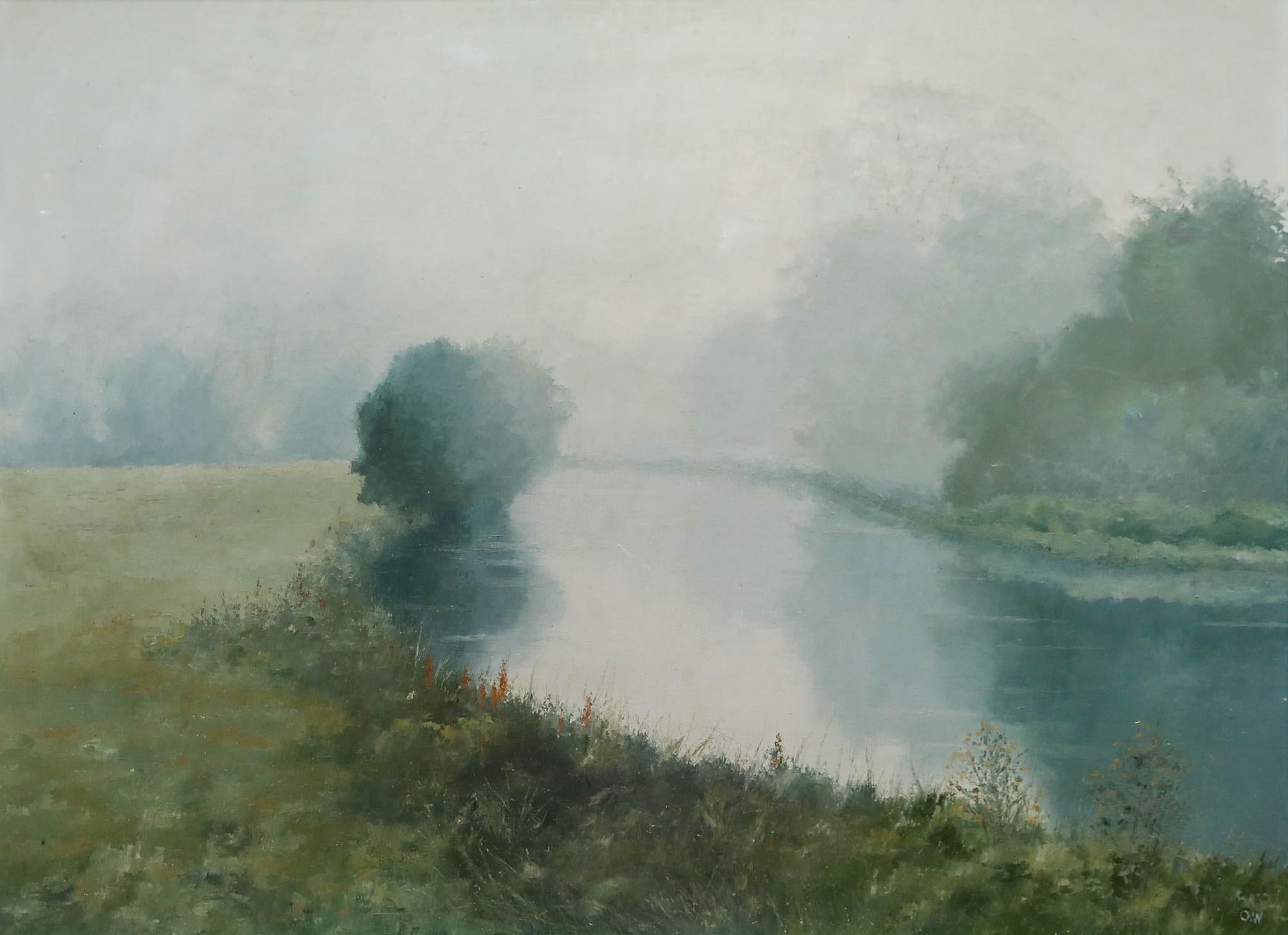 O. W.  - Óleo de la Escuela Británica de mediados del siglo XX, Niebla matinal - Painting de Unknown