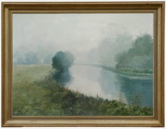 O. W.  - Óleo de la Escuela Británica de mediados del siglo XX, Niebla matinal
