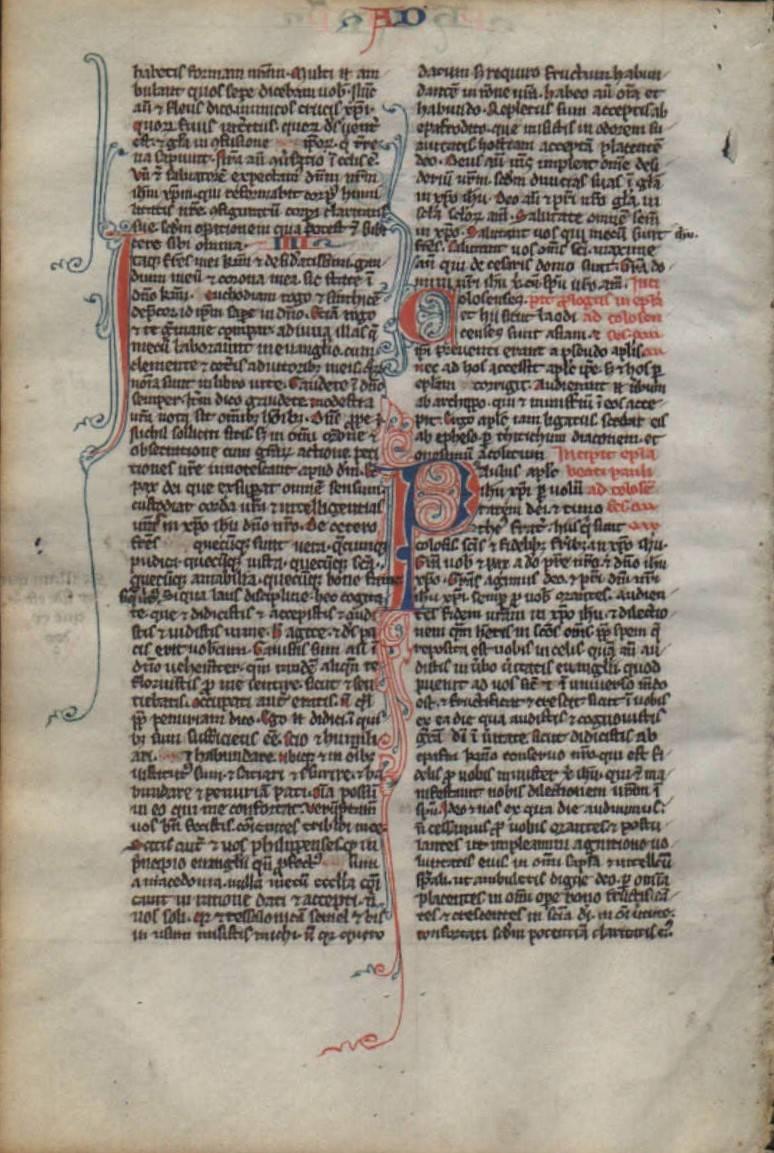 Unknown Figurative Painting - Obedient Unto Death - 1240 Latin Medieval Bible Manuscript - pen ink religious