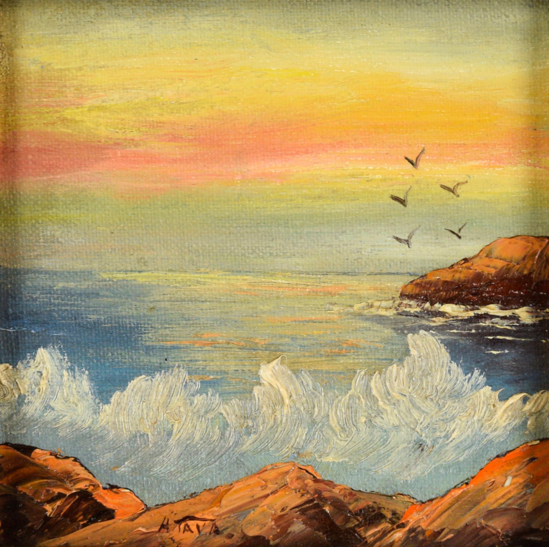 Ocean Splash at Sunset - Small Plein Air Oil Painting on Canvas

Ocean seascape by California artist 