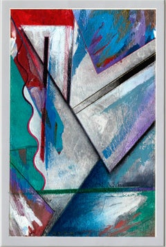 "Ode to Roundel" Abstract Painting in Acrylic and Gouache, Signed