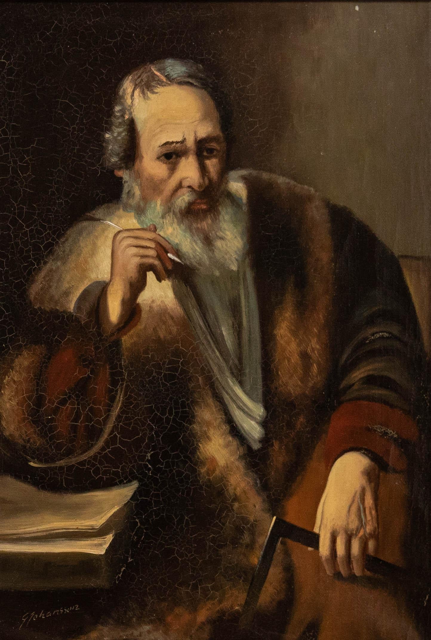 Oidentifierad Konstnar - Late 19th Century Oil, The Scholar - Painting by Unknown