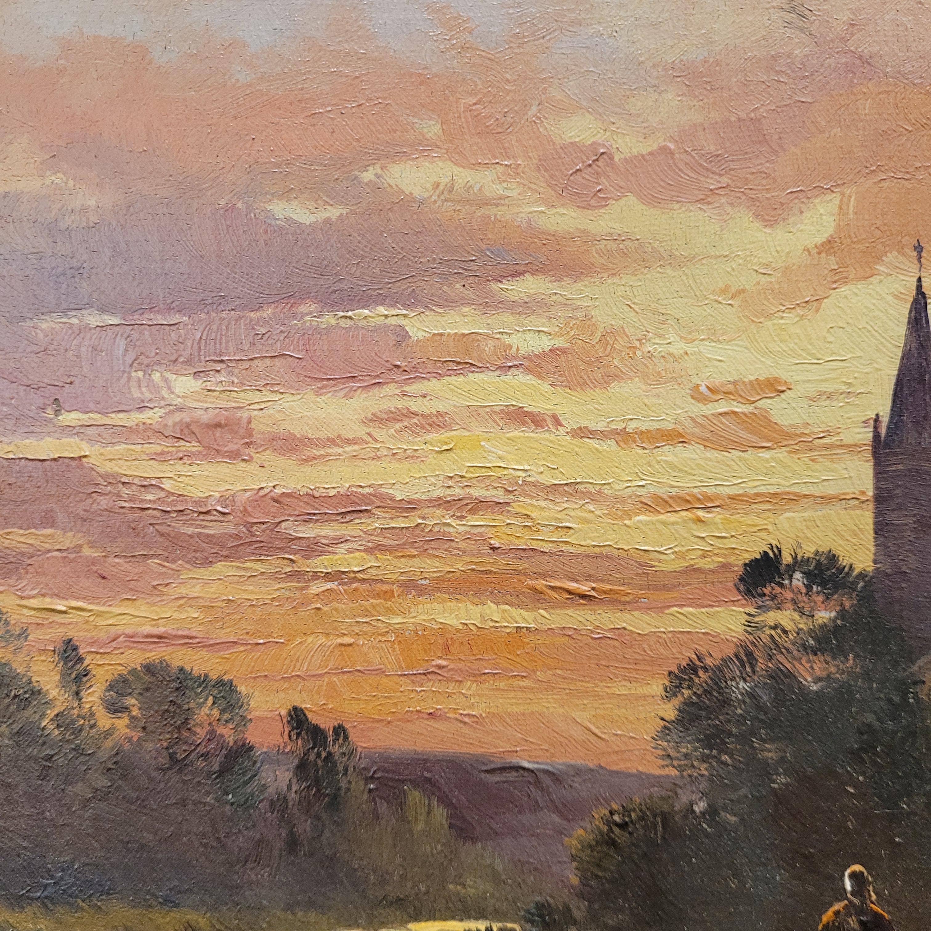 Oil on canvas France “Rural Landscape��”, M. Juliany For Sale 9